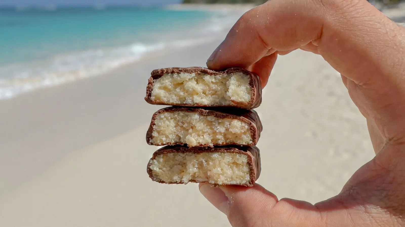 Các miếng thanh protein dừa yobeve dùng như snack giàu protein
